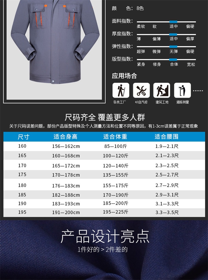 重庆定做工作服,春秋工作服套装纯色系列SH05(图4)