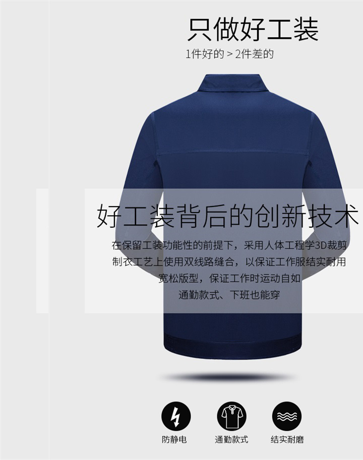 定制工作服厂家,春秋加厚防静电工作服07(图3)